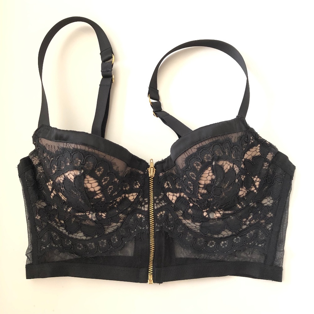 Victoria's Secret Black Lace Long Bra